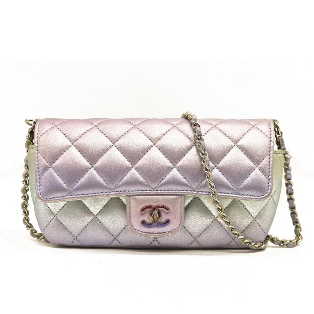 Chanel  Gradient Metallic Calfskin Quilted Glasses Case